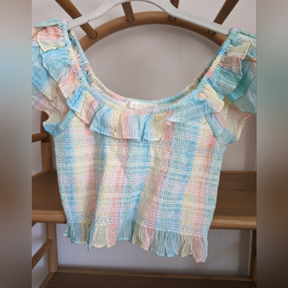 Love Shack Fancy plaid crop top, size small